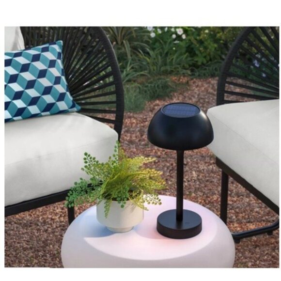Threshold™ Solar and Rechargeable USB LED Outdoor Table Lamp, Black - Picture 3 of 14